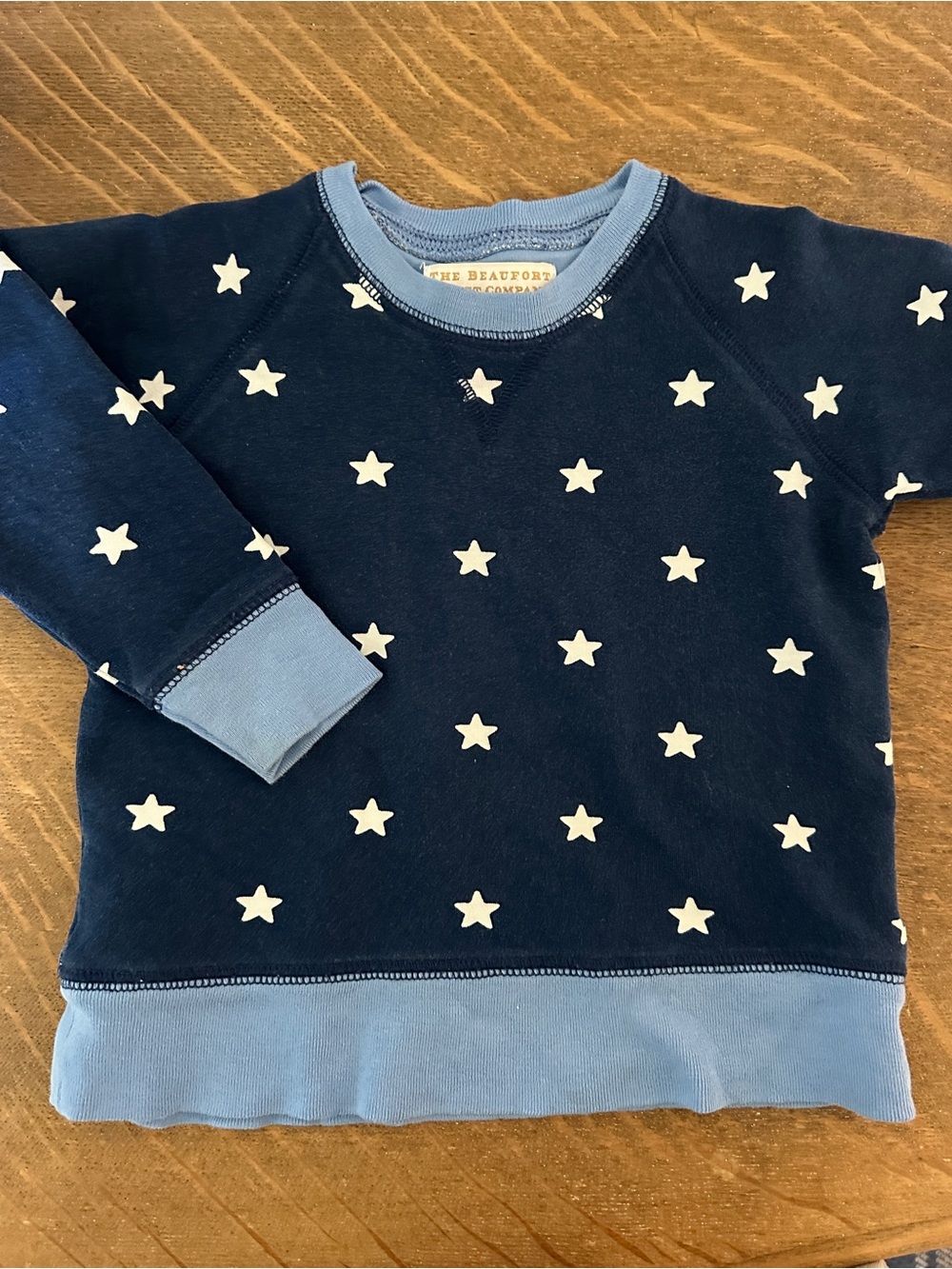 The Beaufort Bonnet Company Navy Star Pullover with Light Blue Trim